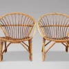 Pamono Set of French Circle Frame Bamboo & Rattan Lounge Chairs, 1960s Sale