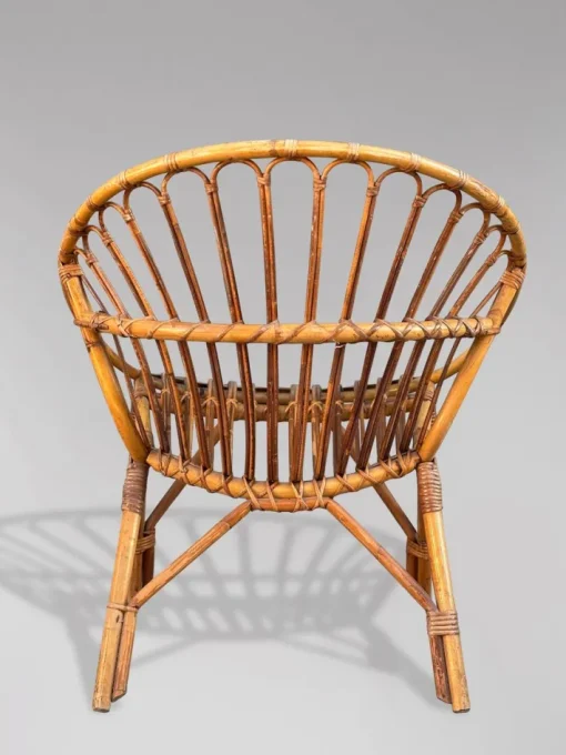Pamono Set of French Circle Frame Bamboo & Rattan Lounge Chairs, 1960s Sale