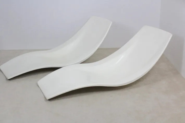 Pamono Set of French Polyester Patio or Pool Side Chaise Longues, 1960s Best