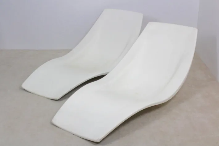 Pamono Set of French Polyester Patio or Pool Side Chaise Longues, 1960s Best