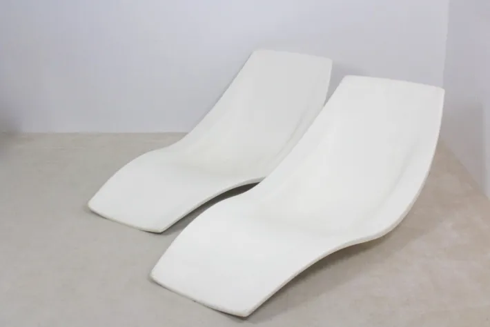 Pamono Set of French Polyester Patio or Pool Side Chaise Longues, 1960s Best
