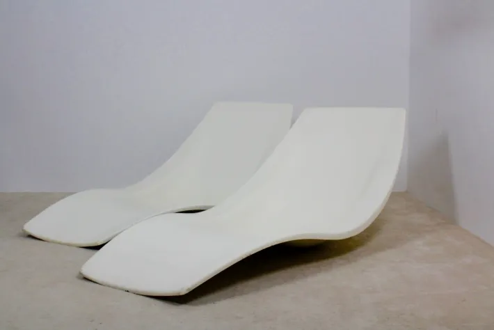 Pamono Set of French Polyester Patio or Pool Side Chaise Longues, 1960s Best