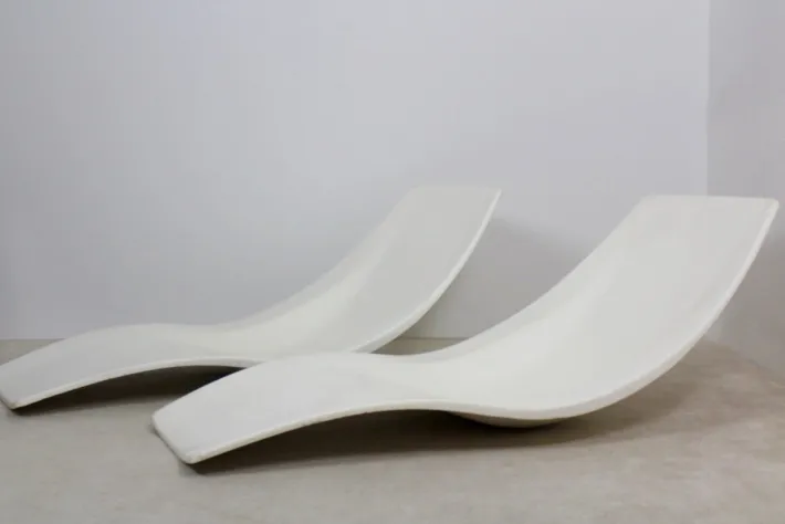 Pamono Set of French Polyester Patio or Pool Side Chaise Longues, 1960s Best