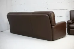 Pamono Set of French Three Seater Sofa and Armchair in Leather from Steiner, 1970 Sale