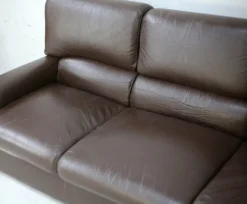 Pamono Set of French Three Seater Sofa and Armchair in Leather from Steiner, 1970 Sale