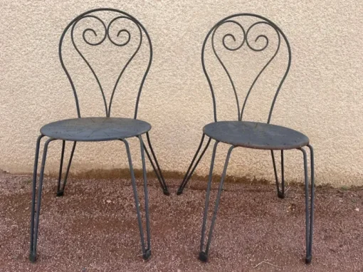 Pamono Set of Garden Chairs in Wrought Iron Best