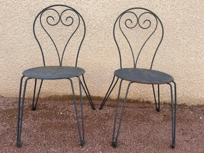 Pamono Set of Garden Chairs in Wrought Iron Best