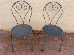 Pamono Set of Garden Chairs in Wrought Iron Best
