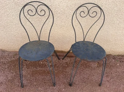 Pamono Set of Garden Chairs in Wrought Iron Best