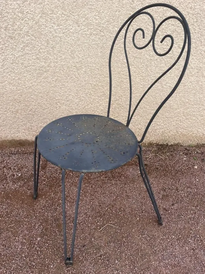 Pamono Set of Garden Chairs in Wrought Iron Best