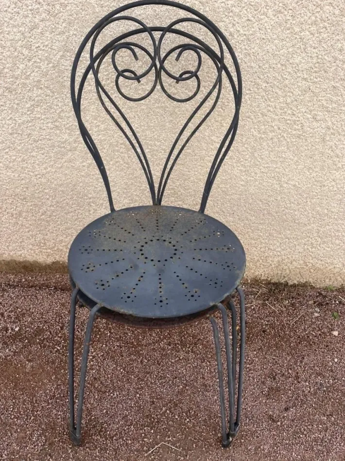 Pamono Set of Garden Chairs in Wrought Iron Best