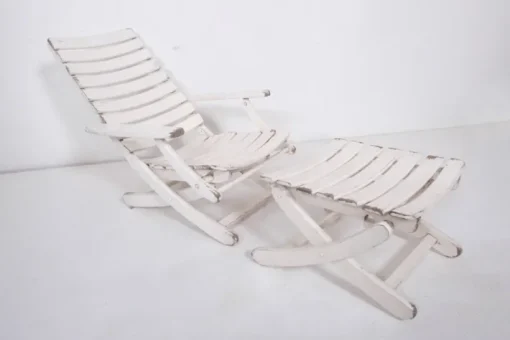 Pamono Set of Garden Lounge Chair with Footstool