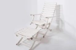 Pamono Set of Garden Lounge Chair with Footstool