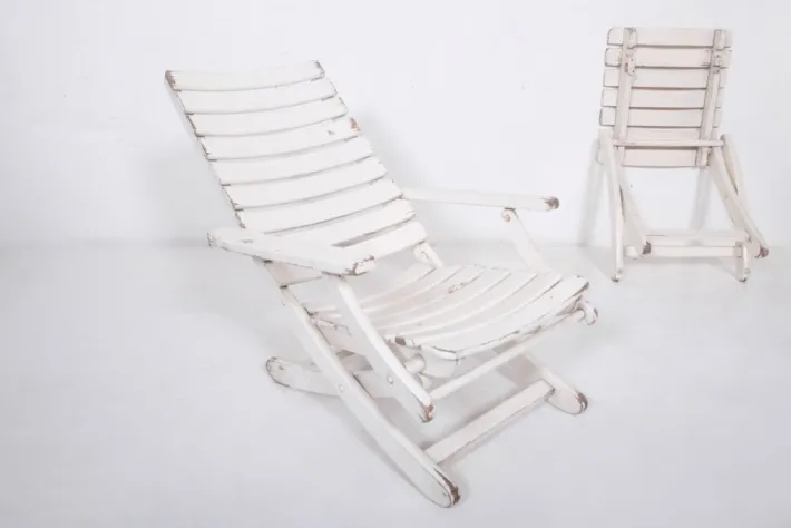 Pamono Set of Garden Lounge Chair with Footstool