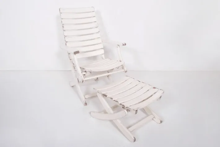 Pamono Set of Garden Lounge Chair with Footstool