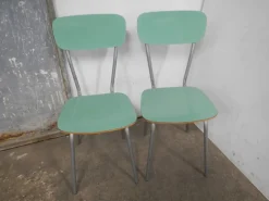 Pamono Set of Green Formica Chairs, 1960s Online