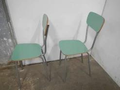Pamono Set of Green Formica Chairs, 1960s Online