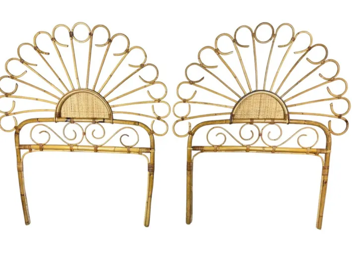 Pamono Set of Headboard in Bamboo and Rattan, Handcrafted Côte Dazur, France, 1960s Outlet