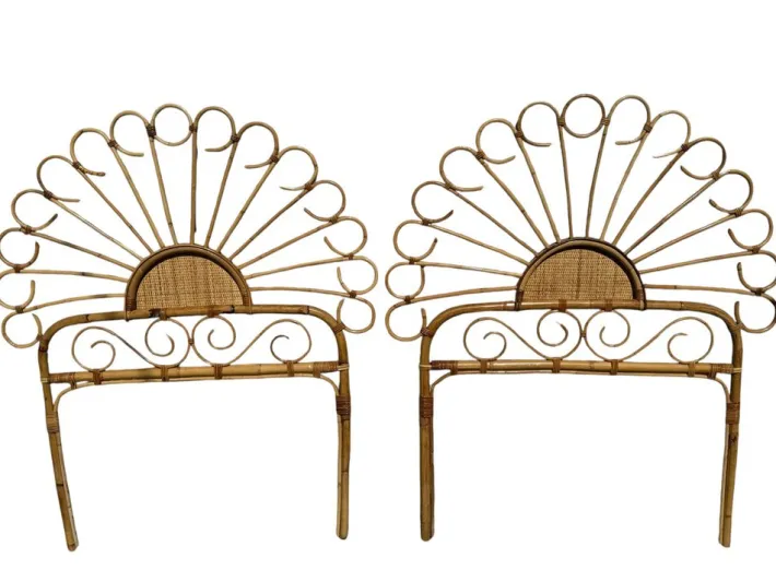 Pamono Set of Headboard in Bamboo and Rattan, Handcrafted Côte Dazur, France, 1960s Outlet