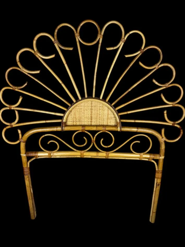 Pamono Set of Headboard in Bamboo and Rattan, Handcrafted Côte Dazur, France, 1960s Outlet