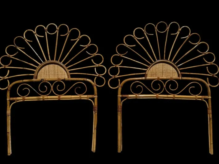 Pamono Set of Headboard in Bamboo and Rattan, Handcrafted Côte Dazur, France, 1960s Outlet