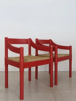 Pamono Set of Italian Chairs Model Carimate Design by Vico Magistretti for Cassina, 1960s