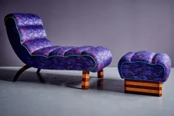 Pamono Set of Italian Chaise Lounge with Ottoman in Prelle Curated Fabric by Julia King, 1930s Discount