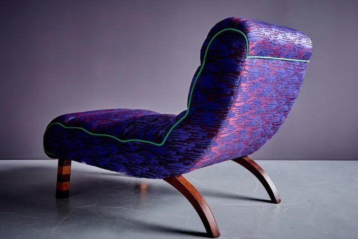 Pamono Set of Italian Chaise Lounge with Ottoman in Prelle Curated Fabric by Julia King, 1930s Discount
