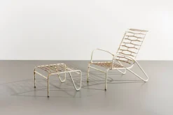 Pamono Set of Italian Deck Chair with Ottoman, 1950s Best
