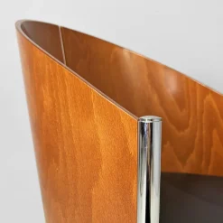 Pamono Set of Italian Modern Wood Metal and Leather King Costes Chairs by Philippe Starck, 1984 Sale