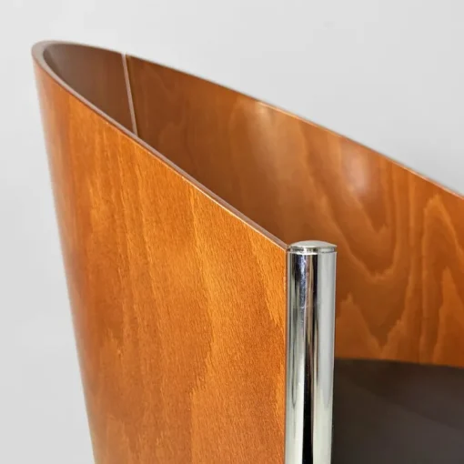 Pamono Set of Italian Modern Wood Metal and Leather King Costes Chairs by Philippe Starck, 1984 Sale