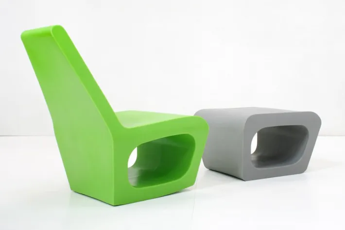 Pamono Set of Jellyfish Rocking Chair & Ottoman or Table by Wiel Arets for Quinze & Milan