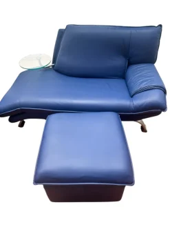 Pamono Set of Leather Daybed and Ottoman from Nicoletti, Italy, 1980s Online