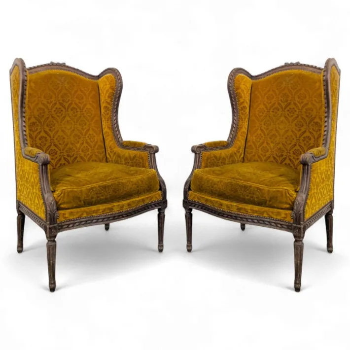 Pamono Set of Louis XVI Style Wing Chairs Hot
