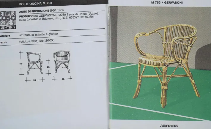 Pamono Set of M753 Garden Armchairs from Gervasoni Udine, Italy, 1930s Hot