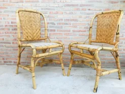 Pamono Set of Mid-Century Bamboo Chairs New