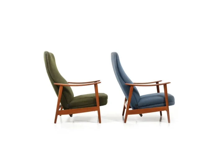 Pamono Set of Mid-Century Danish Teak Reclining Lounge Chairs, 1960s Discount