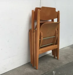 Pamono Set of Mid-Century German SE 18 Children Folding Chairs by Egon Eiermann for Wilde+spieth, 1950s Online