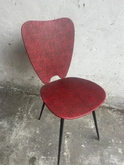 Pamono Set of Mid-Century Modern Red Dining Chairs, 1960s Hot