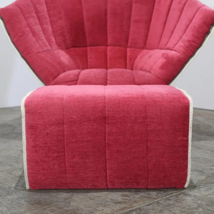 Pamono Set of Moël Armchair and Ottoman attributed to Inga Sempé for Ligne Roset, Set of 2 New