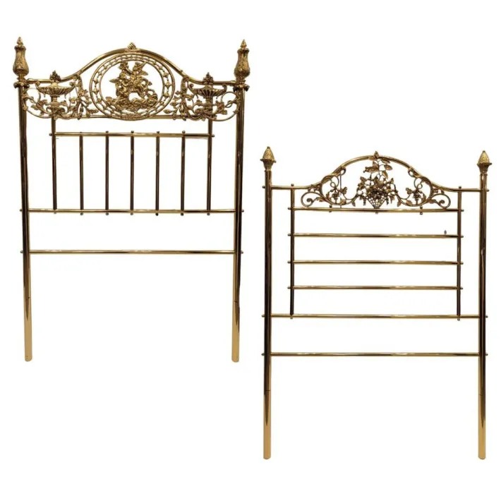 Pamono Set of Napoleon III Style Bed Headboards in Gilt Bronze, France, 1890s Online
