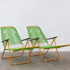 Pamono Set of Outdoor Deck Chairs with Corded PVC, 1960s Sale