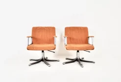 Pamono Set of P126 Office Chairs attributed to Osvaldo Borsani for Tecno, 1970s Clearance