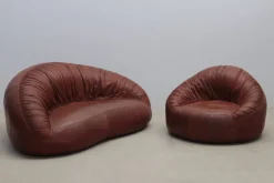 Pamono Set of Pangolin Leather Sofa and Armchair by Egg Designs, 2015 Outlet