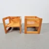 Pamono Set of Pine Children's Table Chairs by Marcel Gascoin, France, 1970s Best