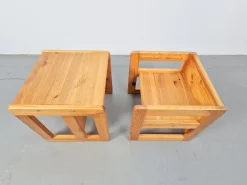 Pamono Set of Pine Children's Table Chairs by Marcel Gascoin, France, 1970s Best