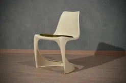 Pamono Set of Plastic White Chairs by Steen Ostergaard, 1970s New
