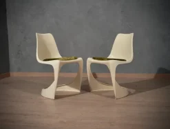 Pamono Set of Plastic White Chairs by Steen Ostergaard, 1970s New