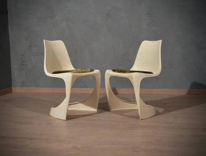 Pamono Set of Plastic White Chairs by Steen Ostergaard, 1970s New