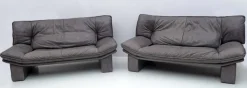 Pamono Set of Postmodern Sofa in Italian Leather by Nicoletti Salotti, 1980s Online